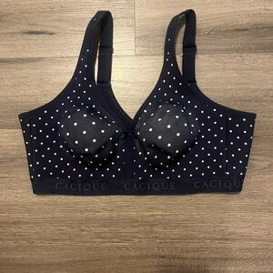 Cacique Navy Polka Dot Full-Coverage Bra